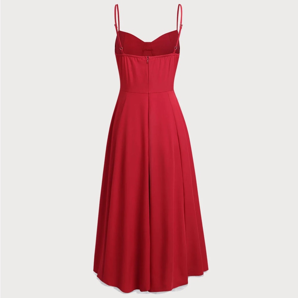 Rihoas Red Sweetheart Neck Slip Maxi Dress - Picture 8 of 9